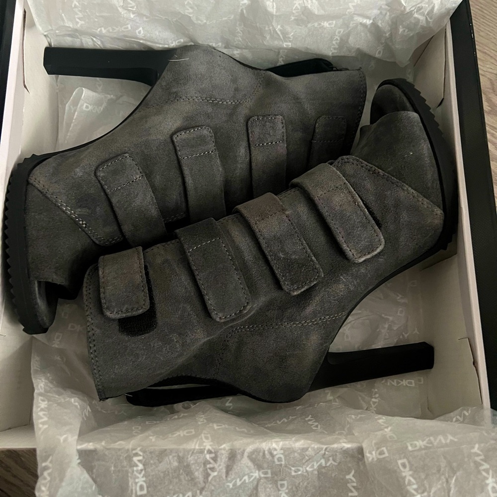 DKNY Blake Gray Suede Boots